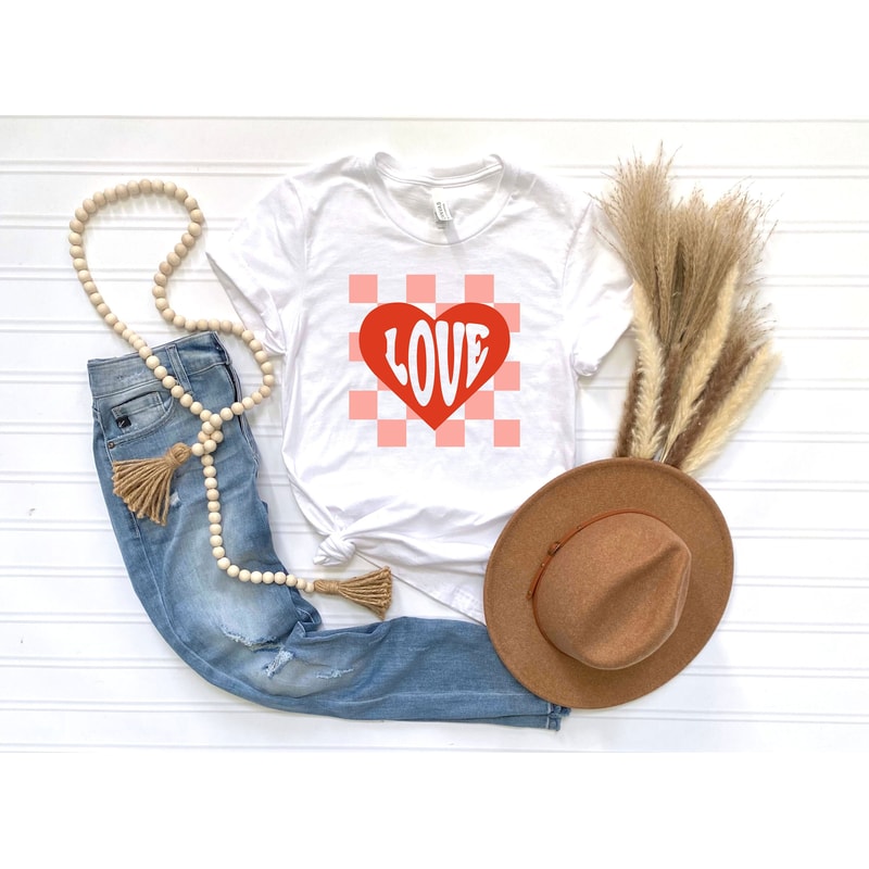 Love Shirt, Valentines Day Shirt, Cute Woman Shirt, Love Woman Shirt, Gift For Fiance, Heart T-shirts, Birthday Gift For Wife, Gift For Love.jpg