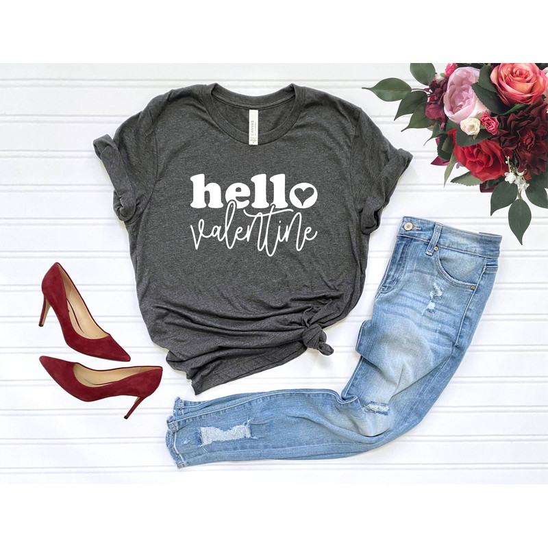 Valentines Day Shirt, Hello Valentine T-Shirt, Matching Couple Shirt, Happy Valentines Day Tee, Hello Valentine Gifts, Gifts for Girlfriend.jpg