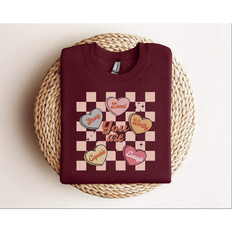 Cute Valentines Sweatshirt, Positive Sweatshirt, Valentines Day, Conversation Hearts Shirt, I Love You Heart Candy Sweatshirt, Couple Shirt.jpg