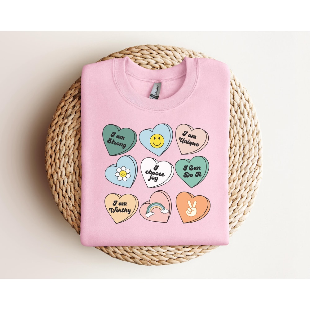 Positive Affirmations Sweatshirt, Teacher Valentine Sweatshirt, Womens Valentines Day Sweatshirt, Retro Heart Self Love Tshirt Sweatshirt.jpg