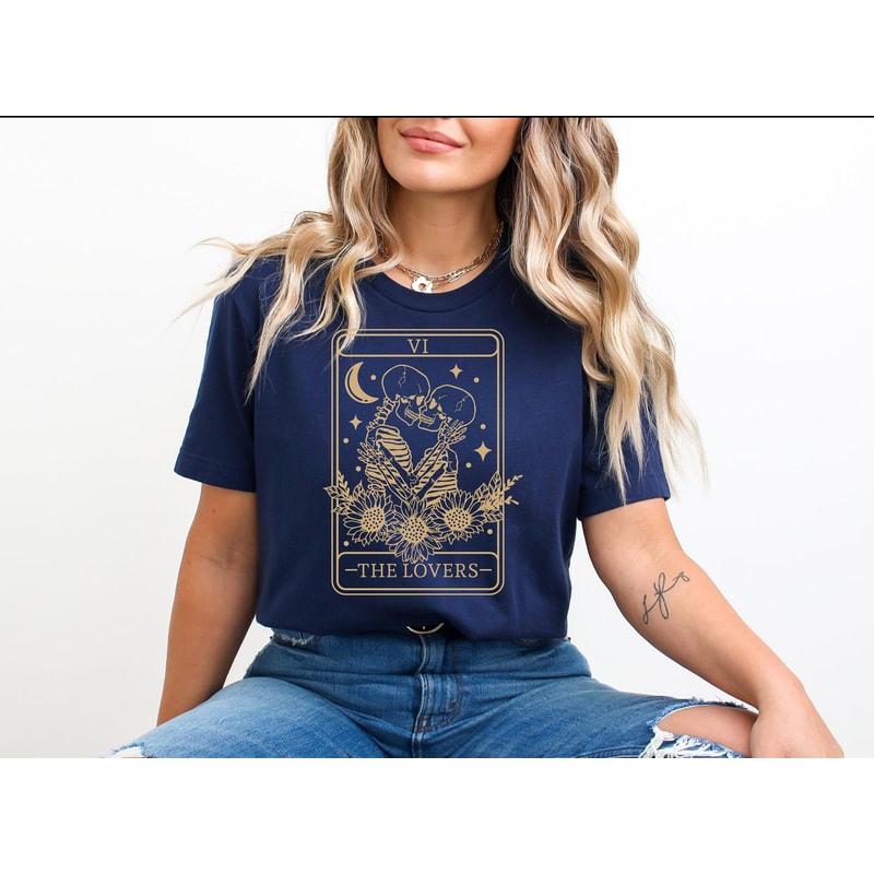 The Lovers Sweatshirt, Tarot Card Hoodie, Skeleton Lovers Mystical Tarot Card Tee Shirt Sweatshirt, Tarot Card Lovers Valentines Day Shirt 5.jpg