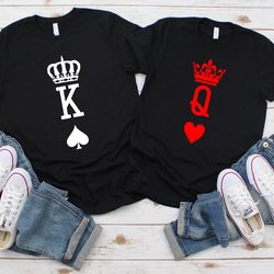 king and queen shirt, wedding party shirts, couples shirts, king queen shirt , honeymoon shirts, his and hers, matching
