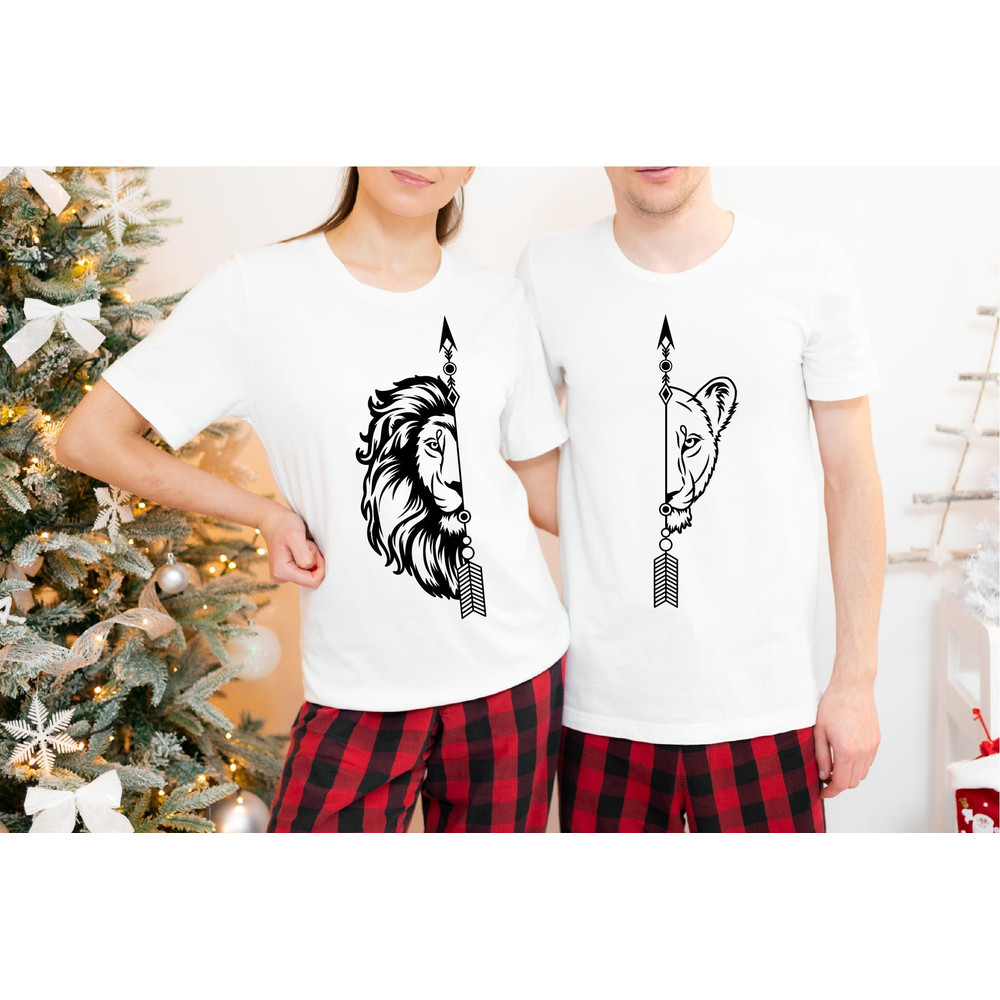 Lion and Lioness Couples Shirts, Matching Shirt, Couple Shirt, Gift For Her, Gift For Him, Matching Couple Shirts, Valentines, His and Hers.jpg