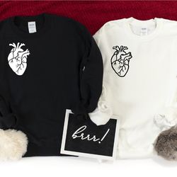 matching heart sweatshirts, couple sweatshirts, matching couples, i love my girlfriendboyfriend  sweatshirt, valentines