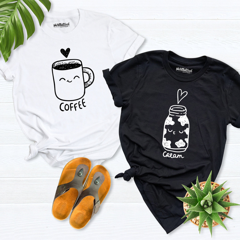 Valentine Couple Matching Shirt, Valentine's day shirts, funny couple shirt, Cute Husband and Wife shirts, Best Friends Shirts, coffee cream.jpg