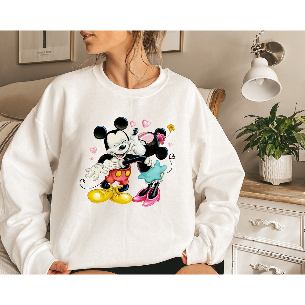 Cute Love Minnie Mickey Valentine Sweatshirt, Couple Minnie Valentines Day Shirts, Mickey Ears Love Hoodie, Disney Minnie Valentine Shirt.jpg