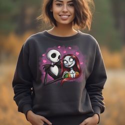 disney jack and sally valentine sweatshirt, nightmare love valentines day shirt, nightmare jack and sally before christm