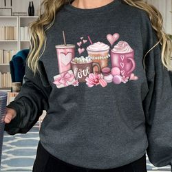 snack valentines day sweatshirt, coffee love valentine shirt, illustration snack love valentine hoodie, magic snack vale