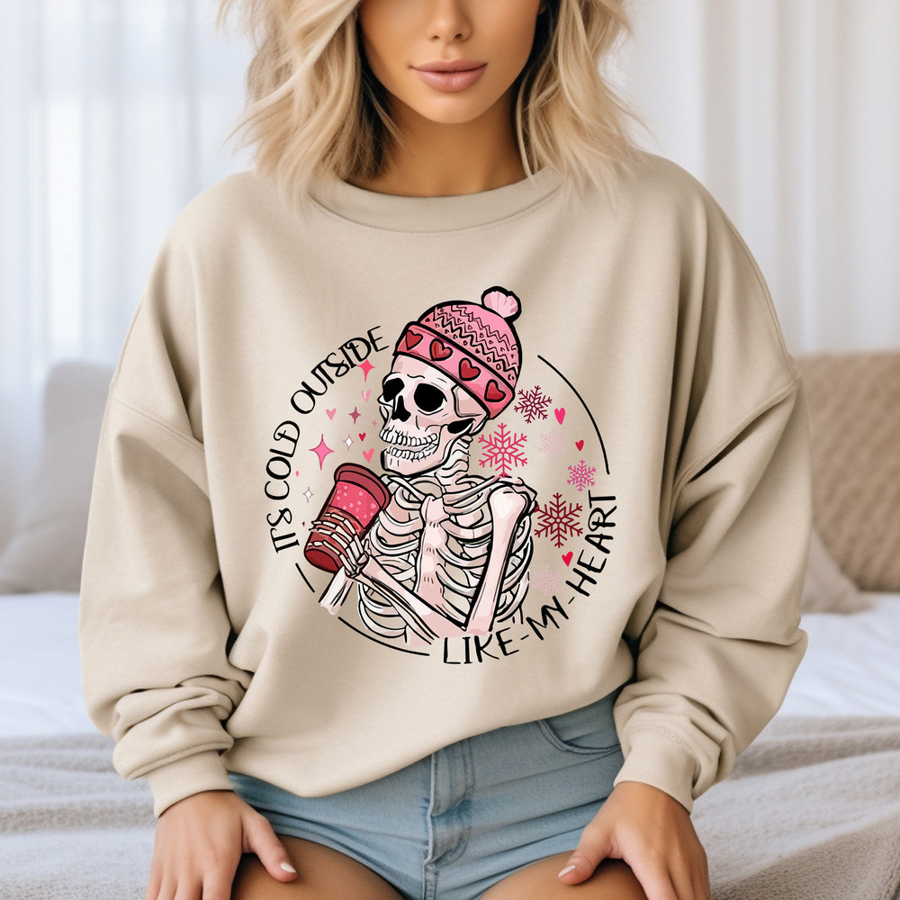 It's Cold Outside Like My Heart Sweatshirt, Valentines Day Shirts For Women, Love Heart Shirt, Valentine Shirt, Valentines Love Shirt, A951.jpg