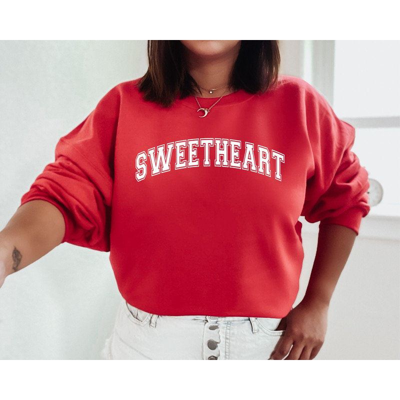 Varsity Sweetheart Sweatshirt, Valentines Day Sweater for Women, Valentines Crewneck, Valentine Shirt, Cute Trendy Valentine Gift for Her.jpg