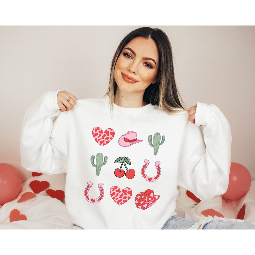 Western Valentine's Day Sweatshirt, Western Valentine Sweater, Country Love Sweatshirt, Valentine Crewneck, Cupid Cowboy Sweater.jpg