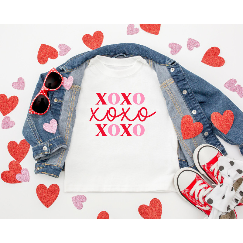 XOXO Kids Valentines Shirt, Children's Valentine's Day Tee, Toddler Valentines Shirt, Girls Valentine's Day Shirt, Kids Valentine Outfit.jpg