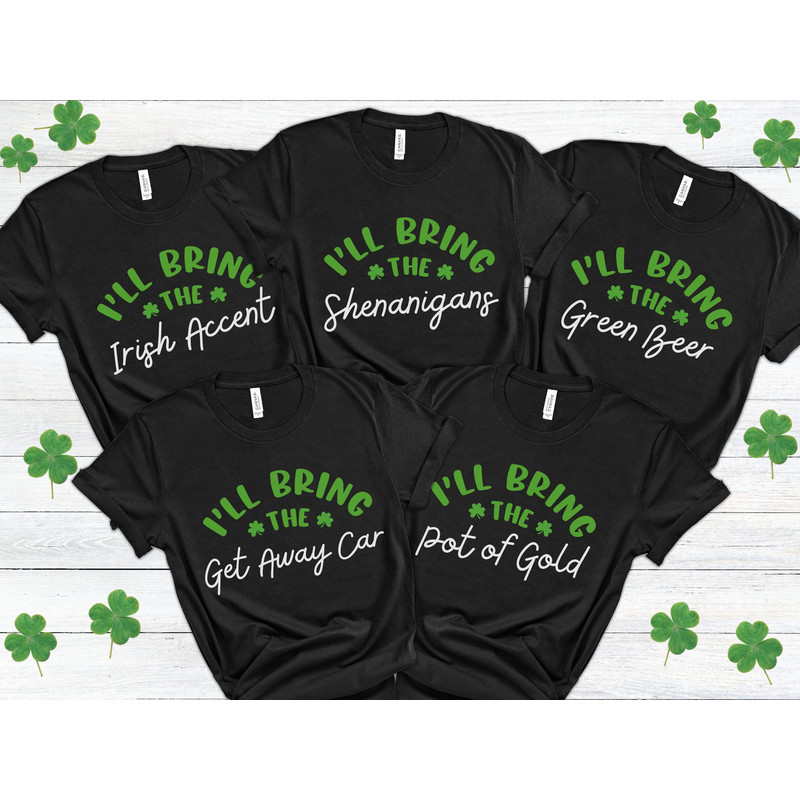 Funny St. Patricks Day Group Shirts, Matching Saint Patrick's Day Girls Trip Shirts, Girls Party Shirts for St Paddy's Day, Shenanigans Tee.jpg