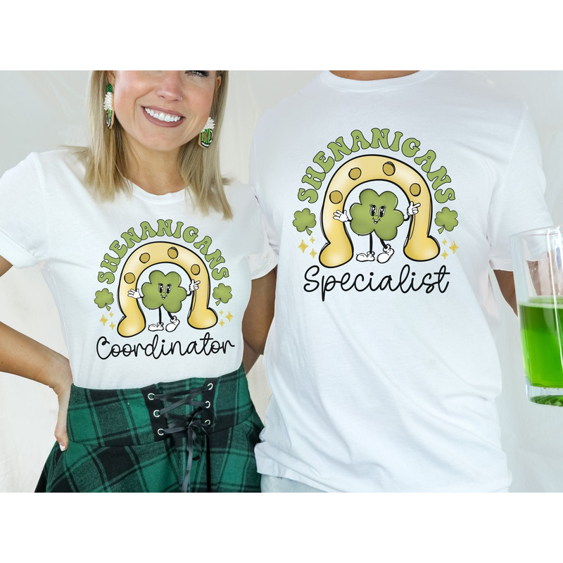 Funny St. Patricks Day Group Shirts, Shenanigans Coordinator Matching St Pattys Day 2023 Shirts, Unisex Retro Shamrock Shirt, Couples Outfit.jpg