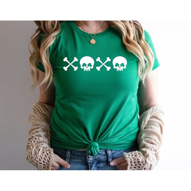 Funny St Patrick's Day Skull Shirt, Irish Heart Shirt, Skull Sweatshirt, St Patrick's Day Shirt, Saint Patrick's Day Sweatshirt, Funny Shirt.jpg