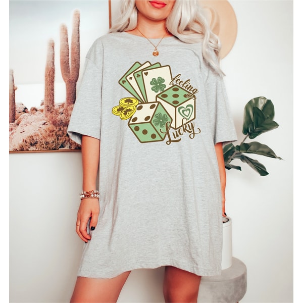 Green Lucky Dice Shirt, Lucky Irish tee, Vintage St Patrick's Day Shirt, Day Drinking Shirt, Retro Shamrock clover shirt.jpg