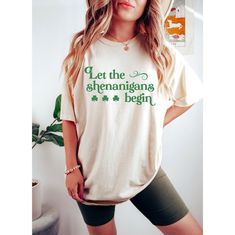 Let the Shenanigans Begin T-shirt, St. Patrick's Day Unisex Shirt, Lucky Tee, Shenanigans Shirt, Shamrock Shirt, Holiday Shirt, Irish Tee.jpg