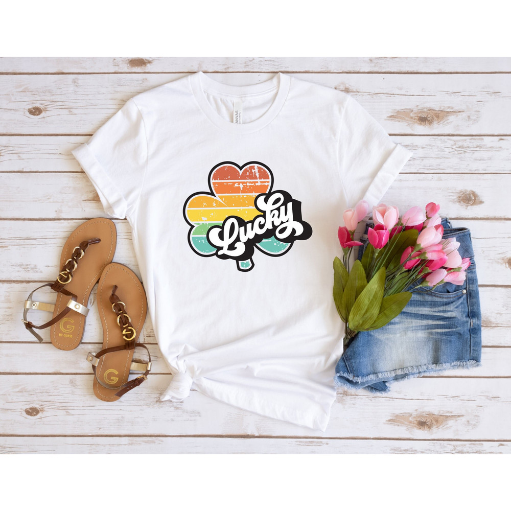 Retro Lucky Shamrock Shirt, Lucky St Patricks Day T-Shirt, Vintage St Patricks Day Shirt, Irish Gift, Irish Shirt, St Paddys Day, Shamrock.jpg