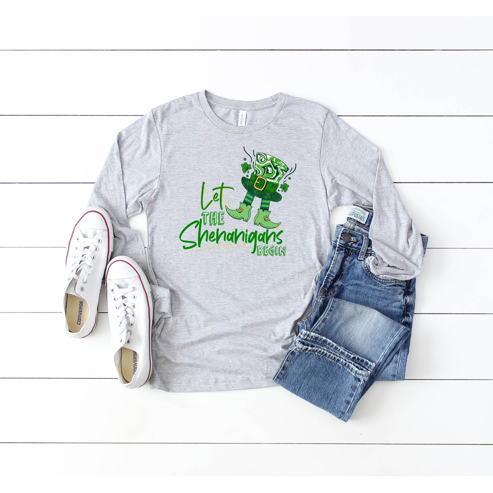 Let the shenanigans begin Shirt, Funny St Patricks Day Shirt, Long Sleeve T-shirt, Irish Shirt, Lucky Shirt, Drinking Shirts, RS173.jpg
