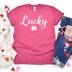 lucky shamrock shirt, st patricks shirt, womens st pattys shirt, st patricks day shirt, lucky clover shirt, lucky women