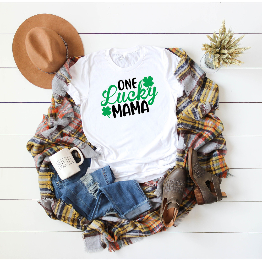 Mom St Patrick's Day Shirt, St Patrick's Day T-Shirt, One Lucky Mom Shirt, St Paddy's Day Shirt, St Patty's Shirt, Mom Shirt, Family Shirt.jpg
