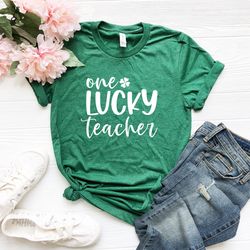 one lucky teacher shirt - st patricks day teacher shirt-lucky shirt-st patricks day shir - shamrock shirt - teacher shir