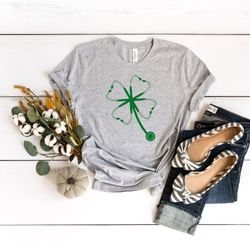 st patricks shirts, nurse shamrock shirt, st patricks day, nurse lucky shirt, shamrock stethoscope shirt