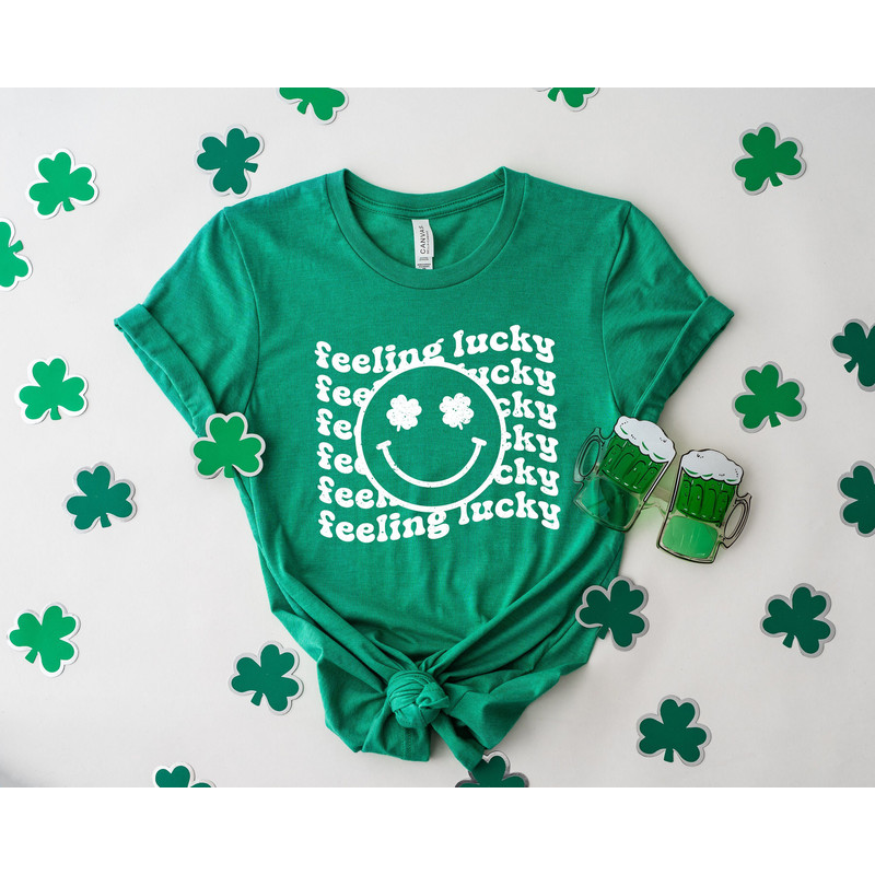 Feeling Lucky T-Shirt,Irish Shirt,St. Patrick's Day T-Shirt for Women,Luck of the Irish,Shamrock Shirt,Funny St Patricks Day Shirt 1.jpg