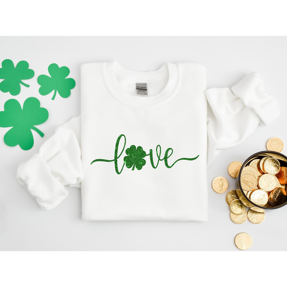 Love St Patrick's Day Shirt, Cute St Patrick's Day Shirt, Shamrock Shirt, Patrick's Green Shirt, Love With Shamrock Shirt, Irish Shirt.jpg