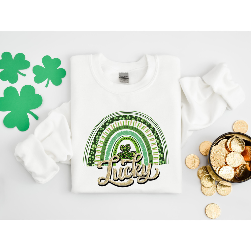 Lucky Shirt, Lucky Rainbow Shirt, Clover Shirt, Lucky Rainbow Clover Shirt, St Patrick's Day Shirt, St Patrick's Day, Irish Shirt,clover tee.jpg