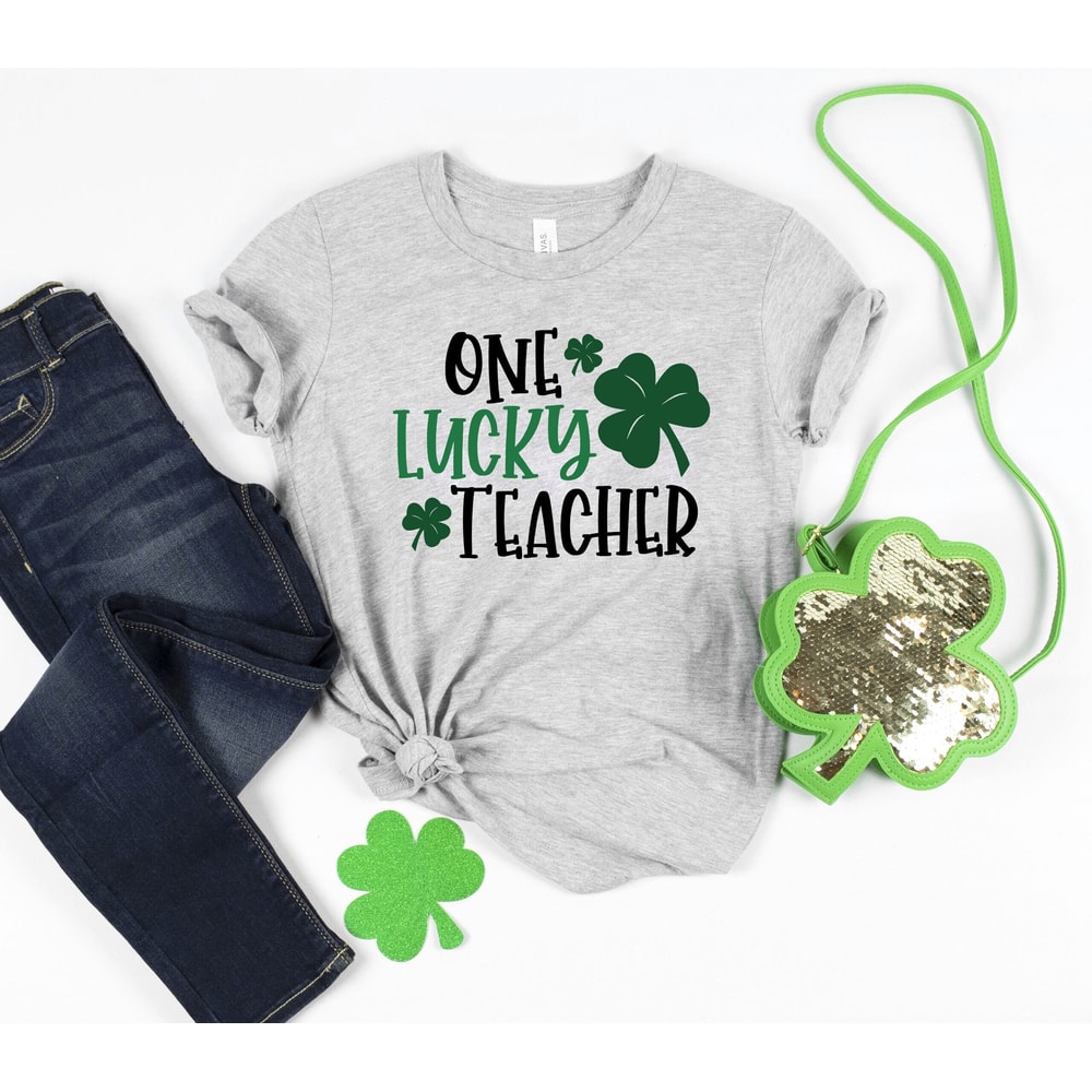 One lucky teacher Shirt,Shamrock Shirt,Saint Patricks Day Shirt,Teacher St Patricks Day shirt,Saint Patricks Day Family Matching Shirt 1.jpg