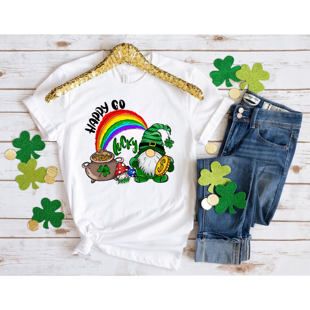 St Patricks Day Shirt,Happy Go Lucky Rainbow,Shamrock Shirt, St. Patty's Shirt,Irish Shirt,Shenanigans Drinking Shirt,Family Matching Shirt 4.jpg