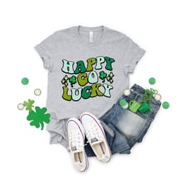 st patricks day shirt,happy go lucky,shamrock shirt, st pattys shirt,irish shirt, shenanigans, drinking shirt,family mat