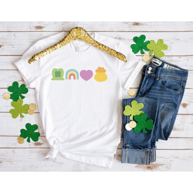 Lucky Charm Shirt, St Patricks Day Shirt For Women, Lucky t-shirt, women st pattys day tee shirt, shamrock heart shirt rainbow st pattys tee.jpg