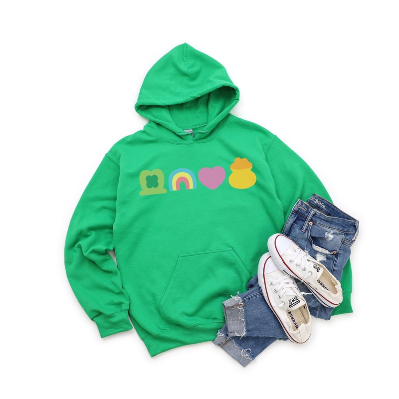 Lucky Charm Sweatshirt, Heart Shamrock Sweatshirt, Rainbow Love Clover Hoodie, St Patrick's Day Sweatshirt for women, Irish Lucky Sweatshirt 1.jpg