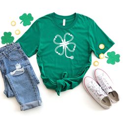 nurse st patricks day shirt, nurse shirt, shamrock shirt, irish nurse shirt, shamrock stethoscope, irish shirt, lucky sh