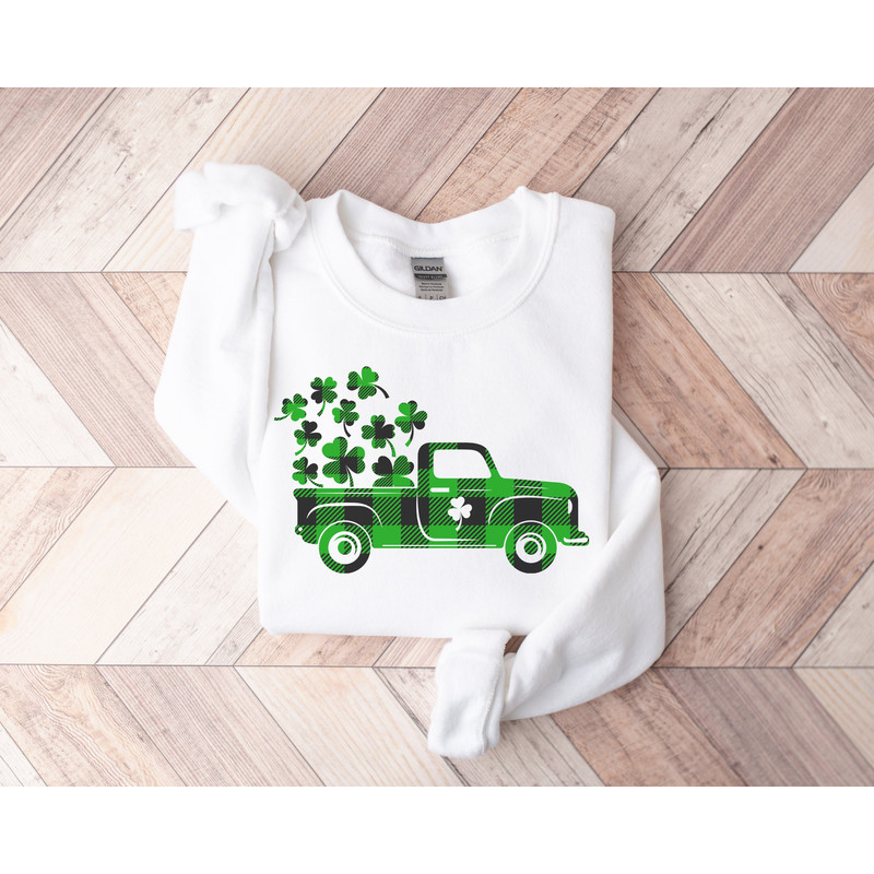 St. Patricks Day Truck Shirts, Truck With Shamrocks T-Shirt, St Paddys Day Tee, Leprechaun, St Patrick's Family Matching Shirt, Funny Tees.jpg