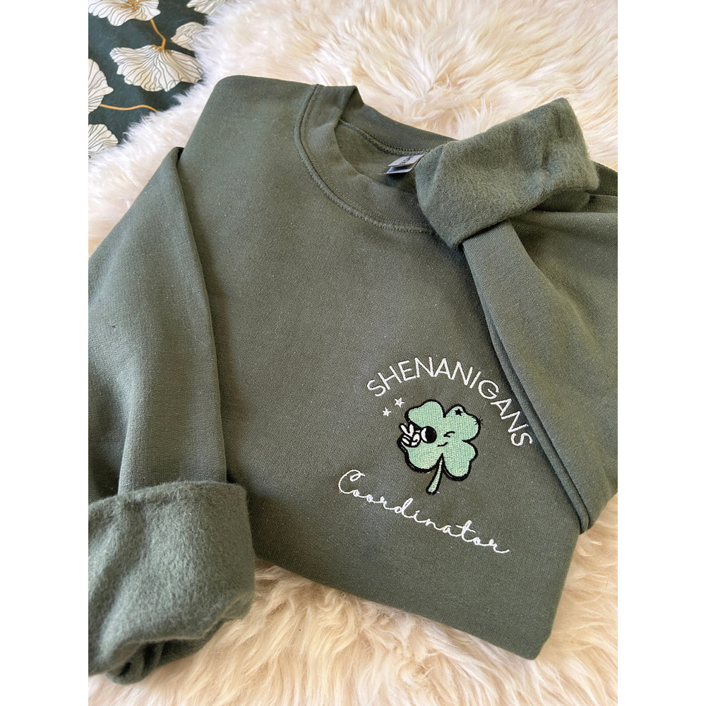 Embroidered St. Patrick's Day Teacher Sweatshirt, Teacher St. Patrick, Shenanigans Coordinator, Funny St. Patrick Sweatshirt, Embroidery.jpg