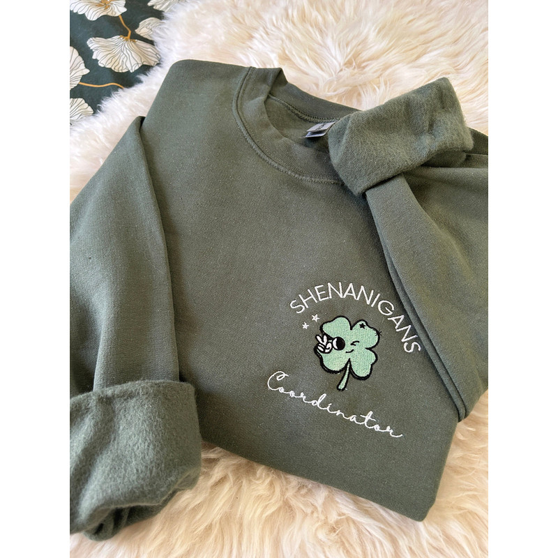 Embroidered St. Patrick's Day Teacher Sweatshirt, Teacher St. Patrick, Shenanigans Coordinator, Funny St. Patrick Sweatshirt, Embroidery.jpg