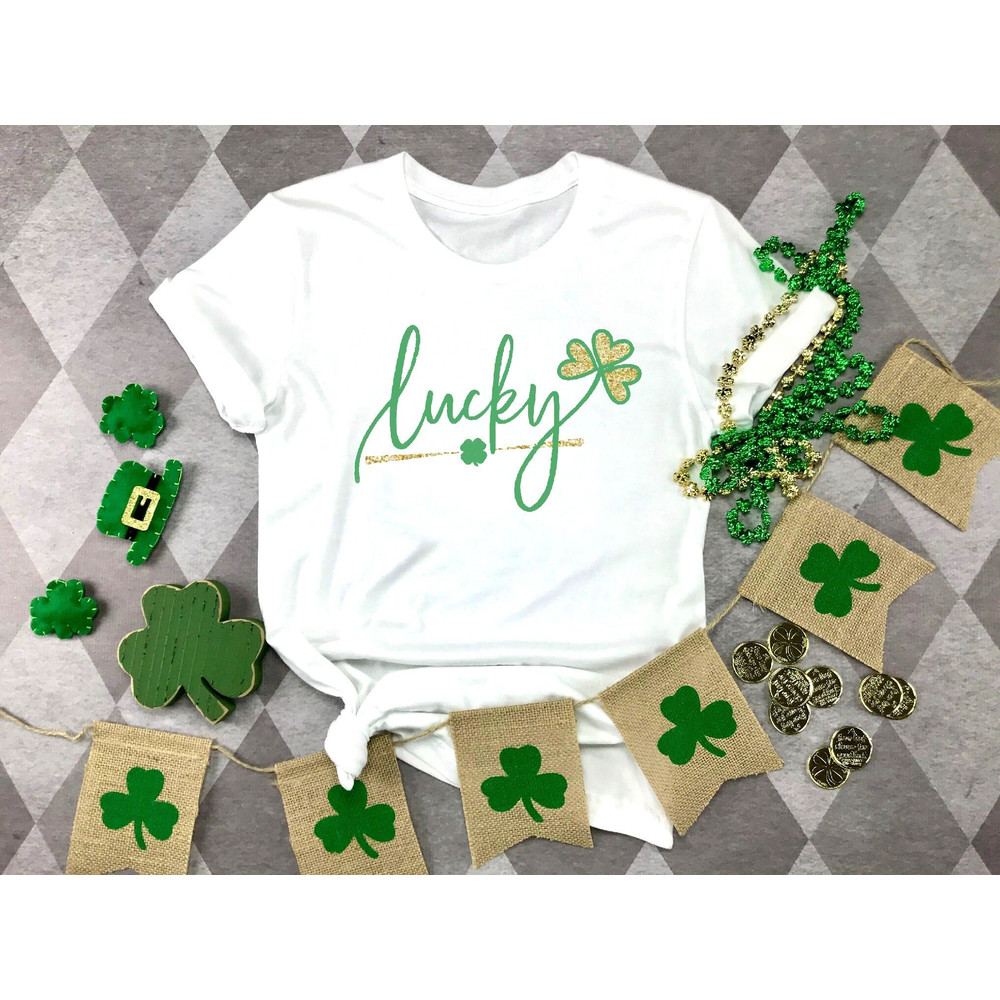 Lucky Hand Lettered St. Patrick's Day Shirt, St. Patrick's Day Tshirt, St. Patrick's Day Clover Shirt,Lucky Gift For Ladies,Paddys Day Shirt.jpg