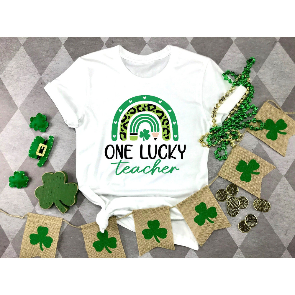 One Lucky Teacher Shirt, St. Patricks Day Shirt,St Patrick's Day Lucky Teacher Shirt,Patricks Day Teacher Gift,St Patricks Day Teacher Shirt 1.jpg
