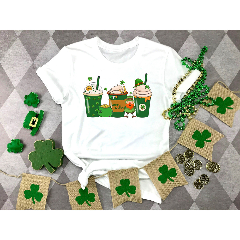 St Patrick's Coffee Shirt,St. Patrick's Day Coffee Graphic Tee,Patricks Day Coffee Shirt,Lucky Latte Shirt,Women's Cute St Patty's Day Shirt.jpg