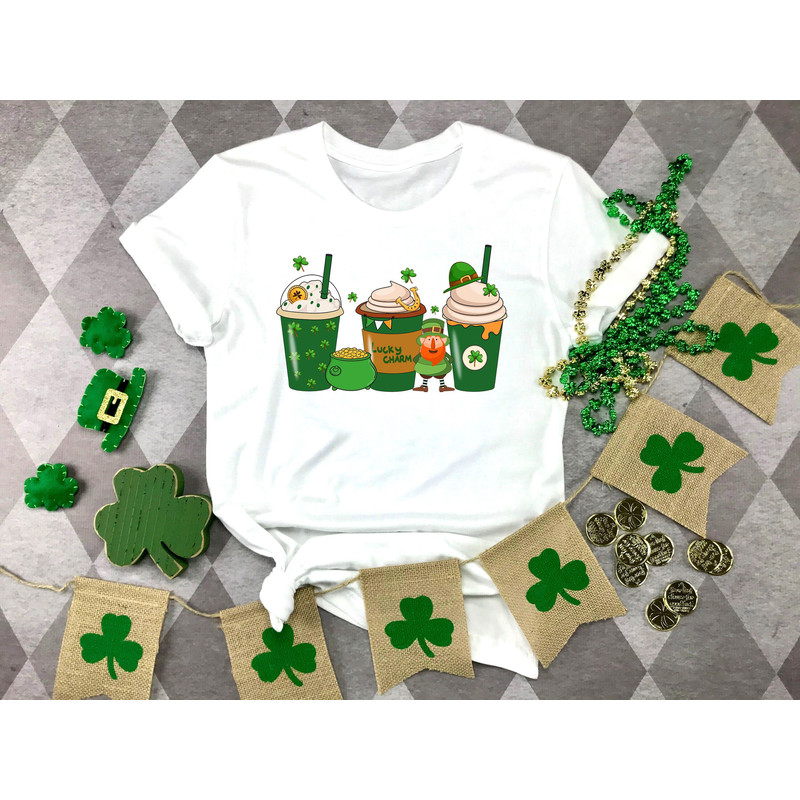 St Patrick's Coffee Shirt,St. Patrick's Day Coffee Graphic Tee,Patricks Day Coffee Shirt,Lucky Latte Shirt,Women's Cute St Patty's Day Shirt.jpg