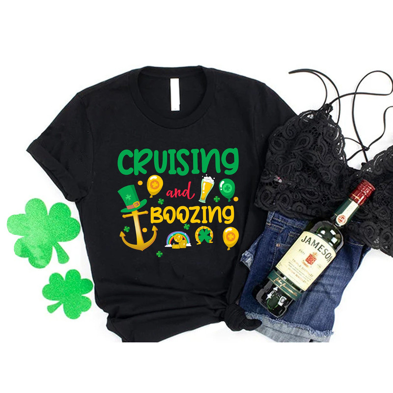 St Patricks Day Cruising And Boozing Drinking T-Shirt,St Patricks Day Cruise Squad Lucky Family Matching T-Shirt, Happy Funny Cruising Shirt.jpg