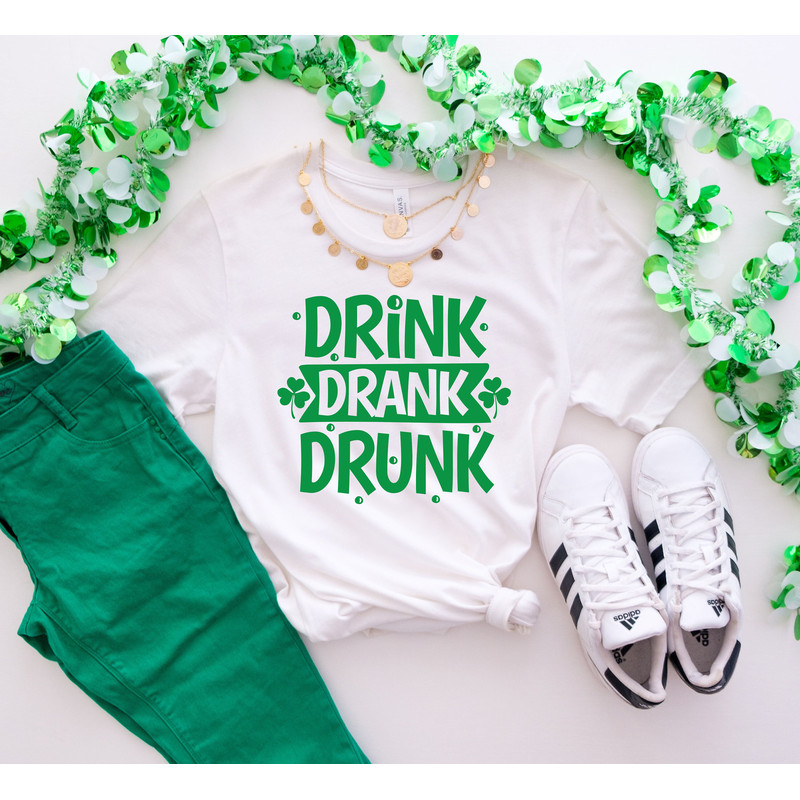 Drink Drank Drunk T-shirt, Saint Patrick's Day Shirt, Funny Shenanigans Shirt, Drinking Shirt, Irish Pub Shirt.jpg