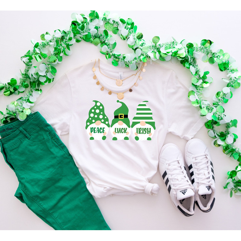 Gnomes Peace Luck Irish T-shirt, Saint Patrick's Day Shirt.jpg