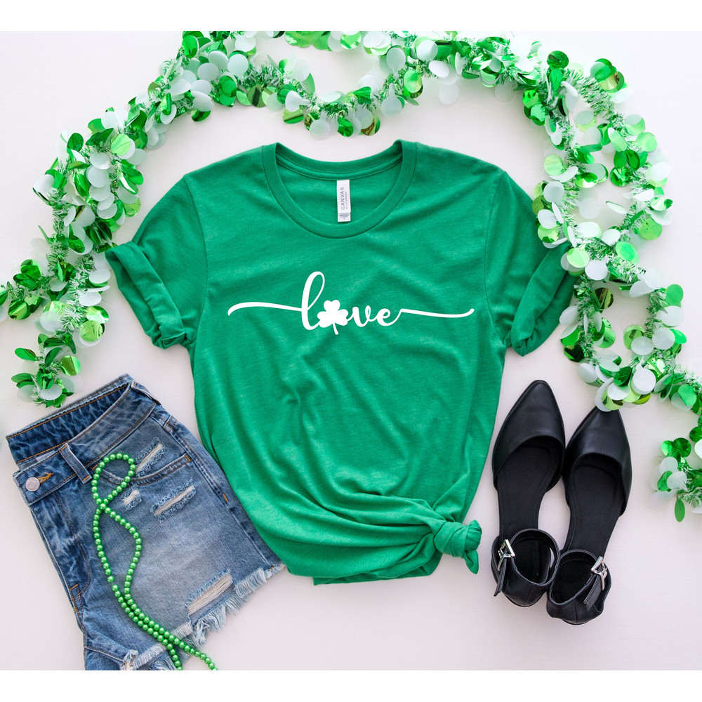 Love Shamrock T-shirt, Saint Patrick's Day Shirt, Lucky Tee, Shamrock Shirt 1.jpg