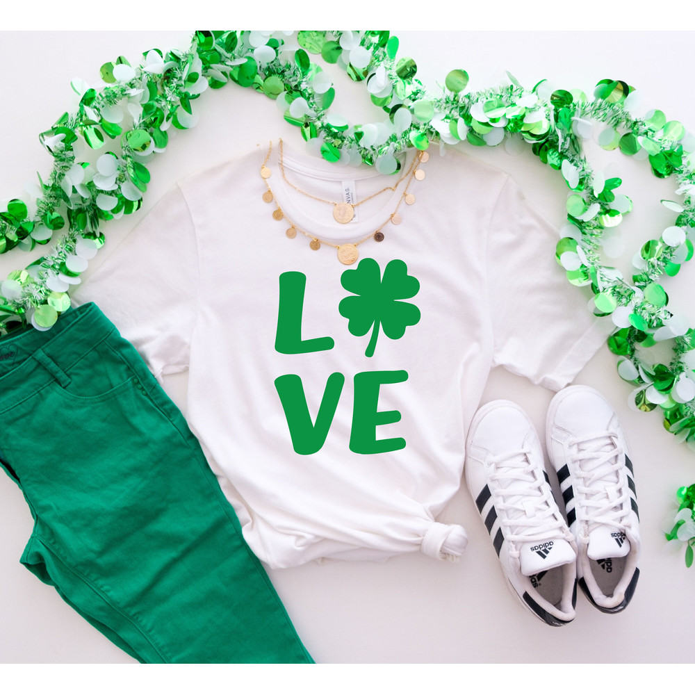 Love Shamrock T-shirt, Saint Patrick's Day Shirt, Lucky Tee, Shamrock Shirt.jpg
