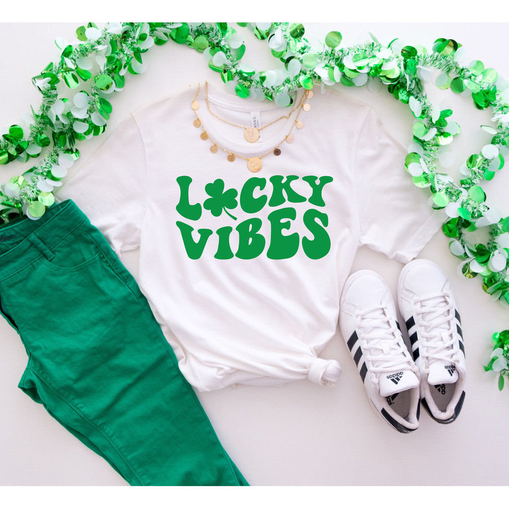 Lucky Vibes T-shirt, Saint Patrick's Day Shirt, Lucky Tee, Shamrock Shirt.jpg