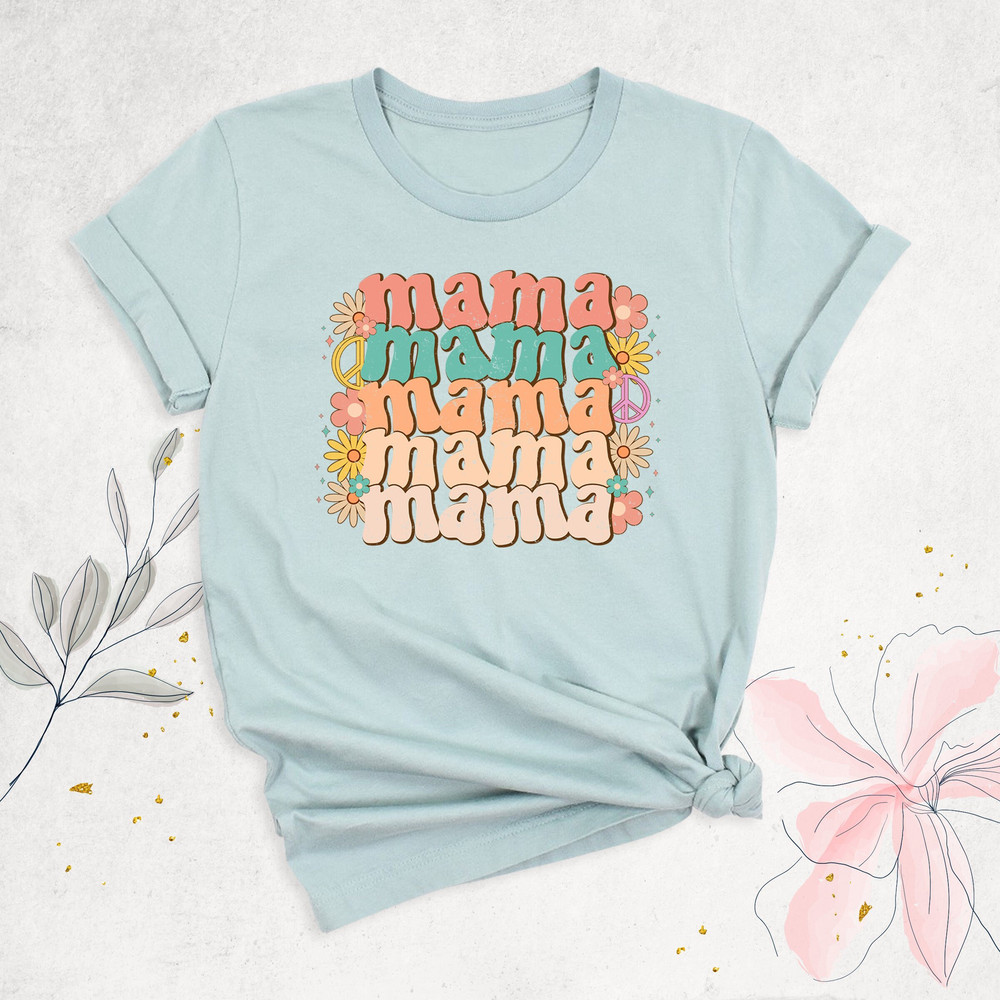 Floral Mama Shirt, Retro Mom Shirt, Mom Birthday Shirt, Mother's Day Tee, New Mom Shirt, Mom Flower Shirt, Daisy Mama Shirt, Vintage Mom Tee.jpg